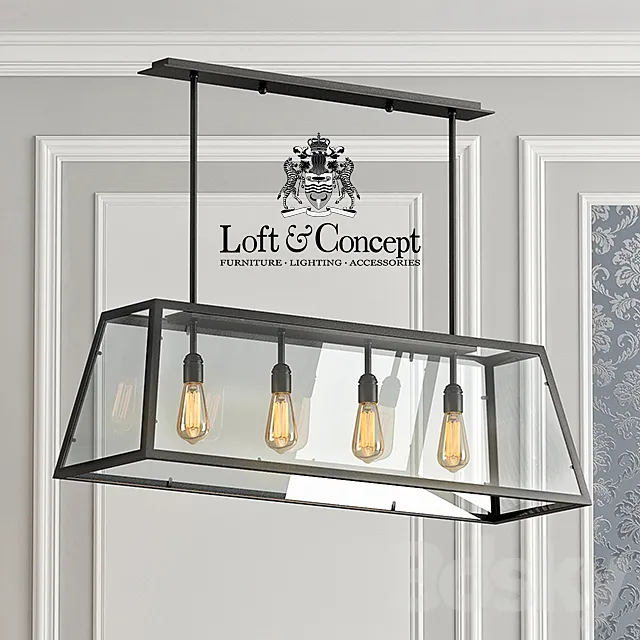 Chandelier Loft Industrial Filament Chandelier Big 3D Model