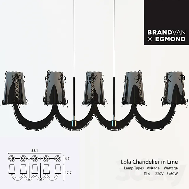 Chandelier Lola Chandelier in Line 3D Model