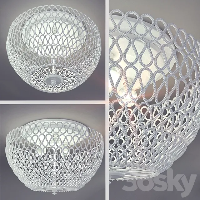 Chandelier made of rope 3D Model