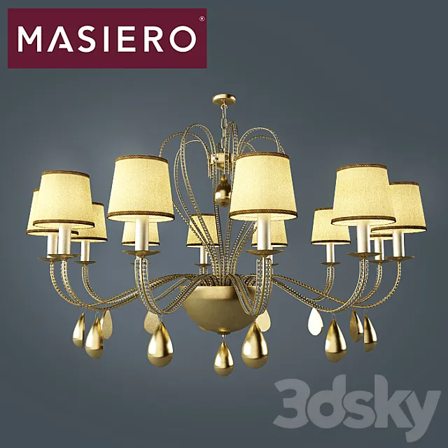 Chandelier Masiero 7600 s12 3D Model