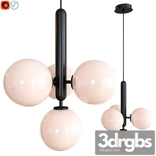 Chandelier miira 4 pendant opal 3D Model Free
