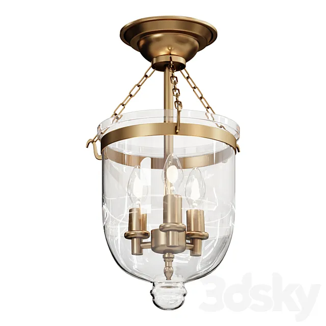 Chandelier MINI SMOKEBELL SEMI-FLUSH CEILING LANTERN SKU FM10011 AB lamp Free Download