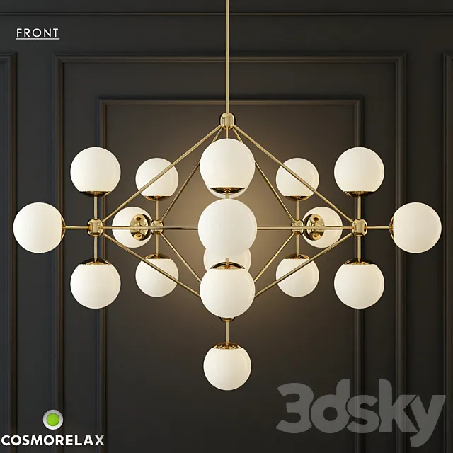 Chandelier modo chandelier white glass designed by jason miller 18 3D Model