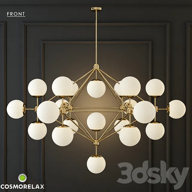 Chandelier modo chandelier white glass designed by jason miller 21 3D Model