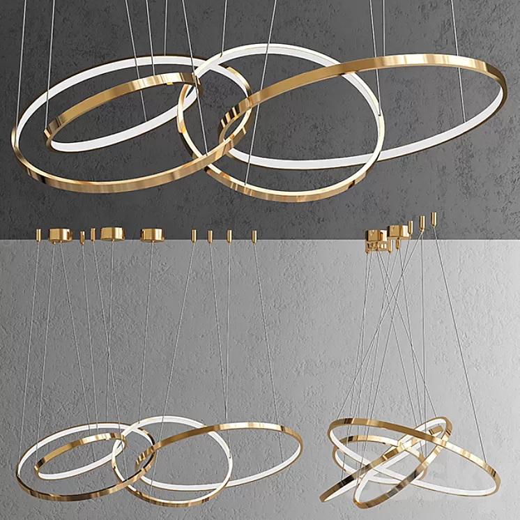 Chandelier ORACLE 4 Rings 3D Model