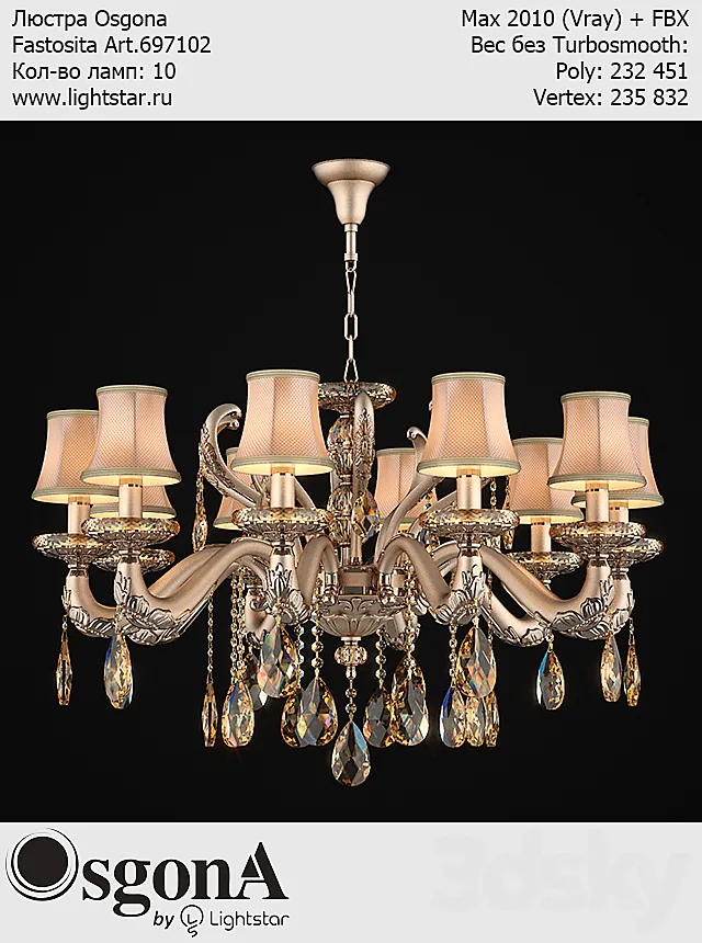Chandelier Osgona Fastosita Art.697102 3DModel