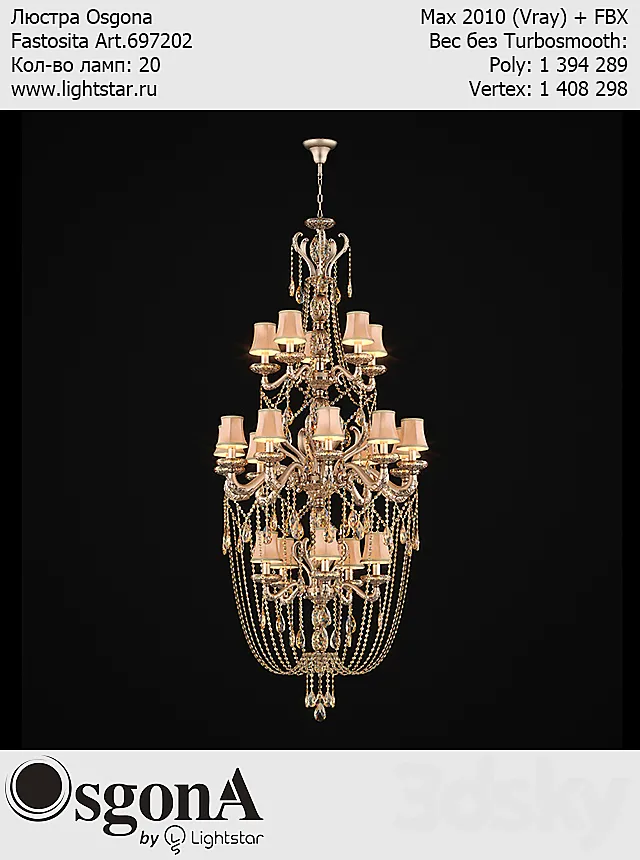 Chandelier Osgona Fastosita Art.697202 3D Model