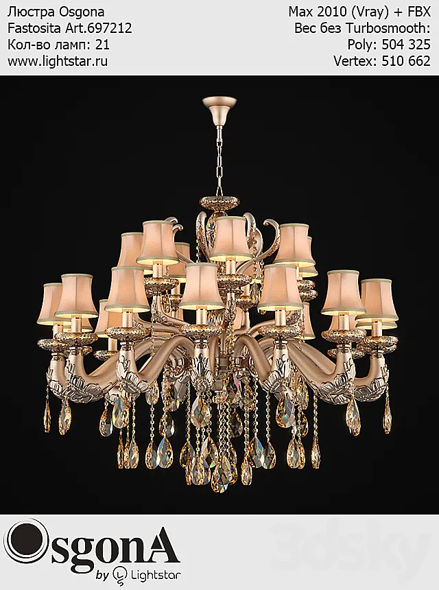 Chandelier Osgona Fastosita Art.697212 3DModel