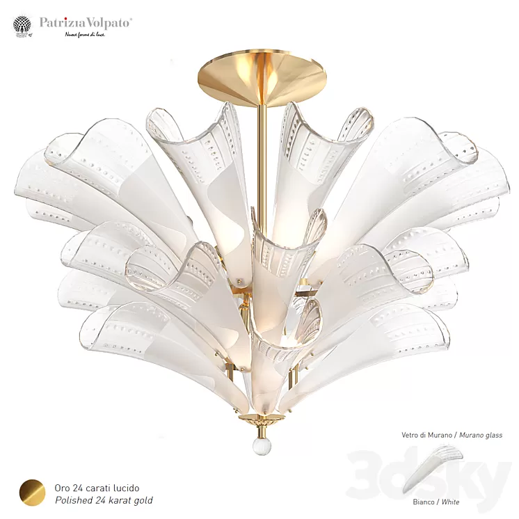 Chandelier Patrizia Volpato Petali 9007 PL3 3D Model