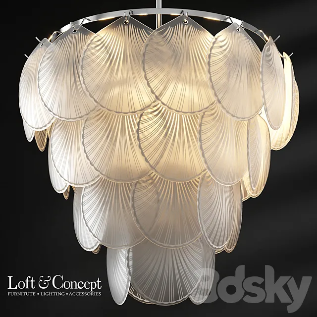 Chandelier pendant Glass Shells Suspension Chandelier Loft-Concept Free Download