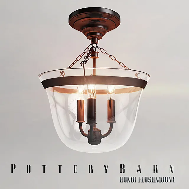 Chandelier POTTERY BARN HUNDI FLUSHMOUNT 3DModel