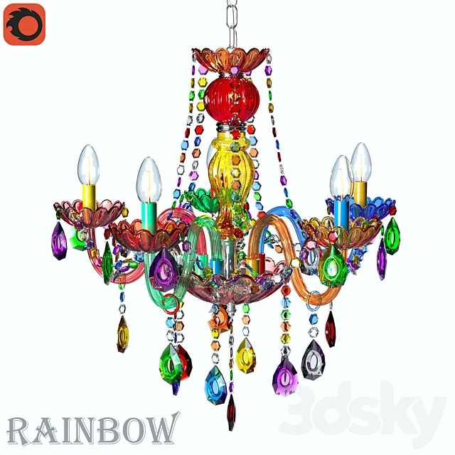 Chandelier Rainbow 3D Model