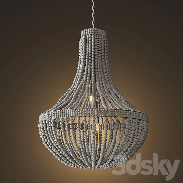 Chandelier Restoration Hardware Clay Bead Empire 36 " 3D Model