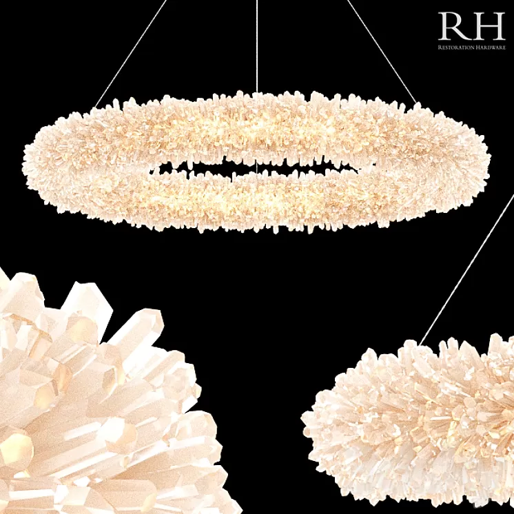 “Chandelier Restoration Hardware Geode Quartz Crystal Chandelier 40 “”” 3D Model