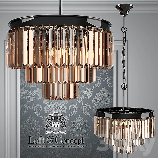 Chandelier RH 1920s Odeon Smoke Glass Fringe Chandelier - 3 rings Free Download