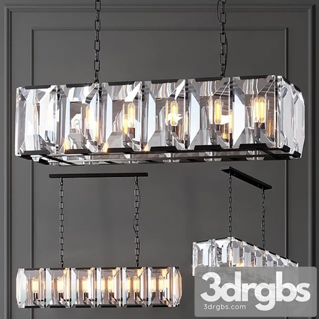 Chandelier RH Harlow Crystal Square Chandelier 10 3D Model Free