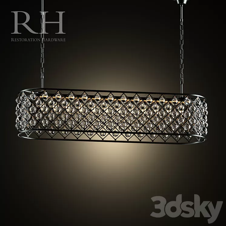 Chandelier RH SPENCER RECTANGULAR CHANDELIER 3D Model