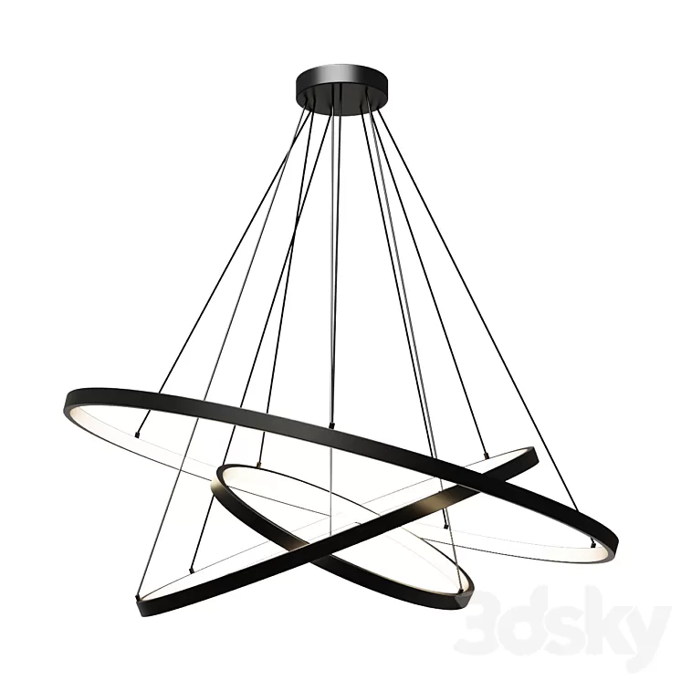 Chandelier rings BLUE TIME lamp 3D Model Free