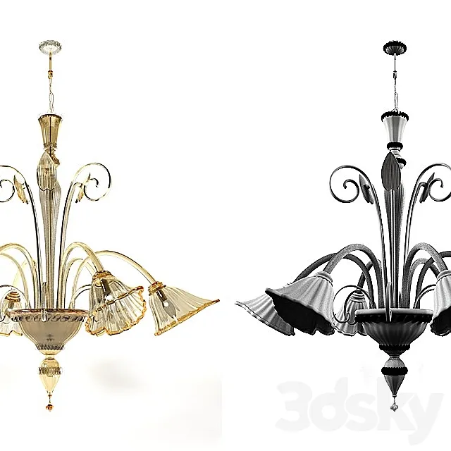 Chandelier San Marco 6 l factory Voltolina. 3D Model