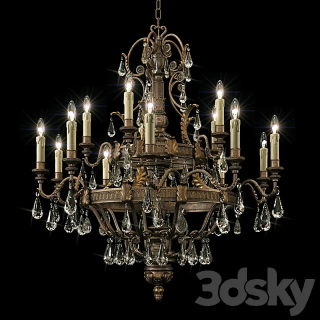 Chandelier Savoy House Marseille Chandelier 1-6205-15 3DModel