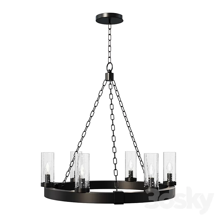 Chandelier Seeded Contrast Outdoor Ring Chandelier - 6 Light lamp