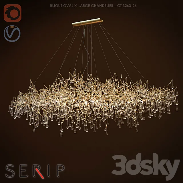 Chandelier SERIP BIJOUT OVAL X-LARGE CHANDELIER 3DModel