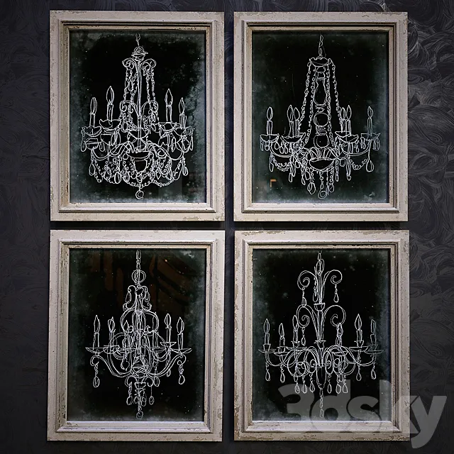 Chandelier Sketches Pictures 3D Model