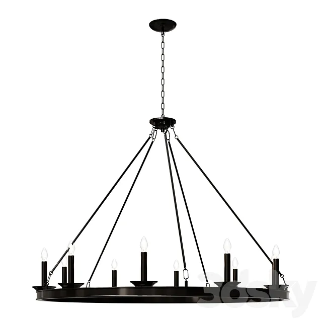 Chandelier Telta 10Lt Chandelier - Oil Rubbed Bronze (Black) lamp 3D Model