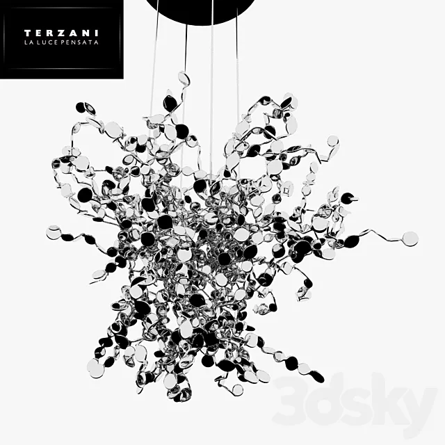 Chandelier Terzani Argent 3D Model