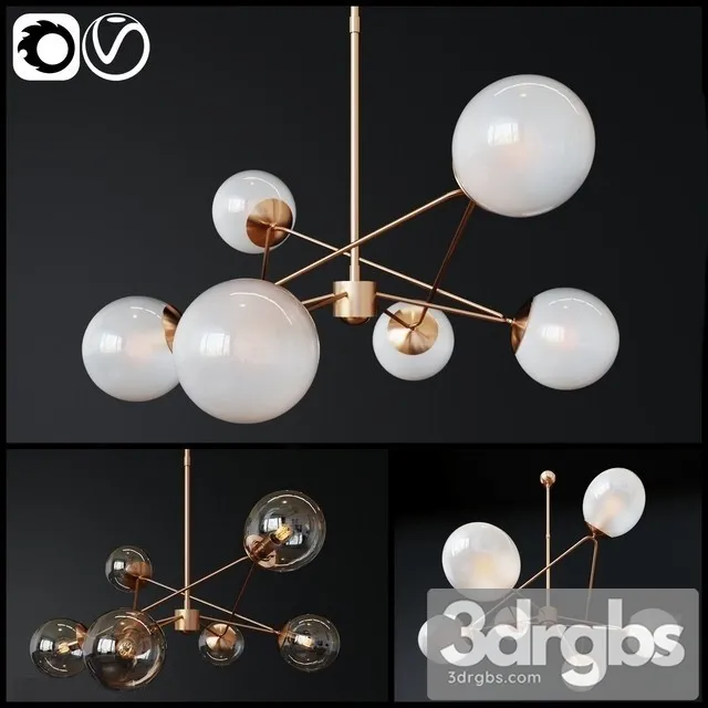 Chandelier Turenne Large Dynamic Chandelier 2 3D Model Free