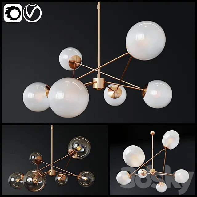 Chandelier Turenne Large Dynamic Chandelier _ 2 3DModel