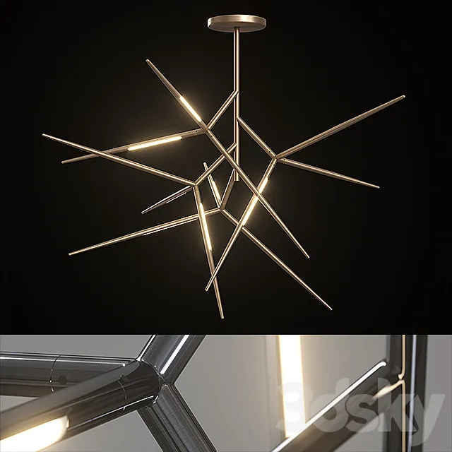 Chandelier Venicem Spear chandelier (3 materials). 3D Model