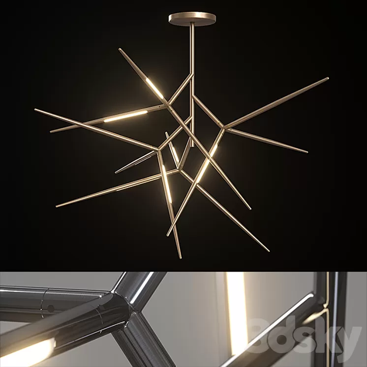 Chandelier Venicem Spear chandelier (3 materials). 3D Model