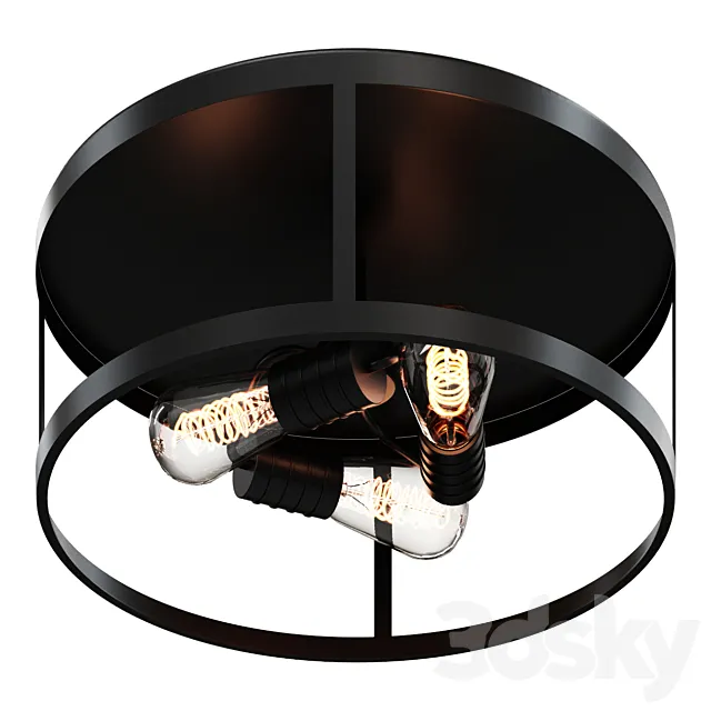 Chandelier VINTAGE MIX CAGE CEILING LIGHT - 3 LIGHT SKU FM17029 BZ lamp 3DModel