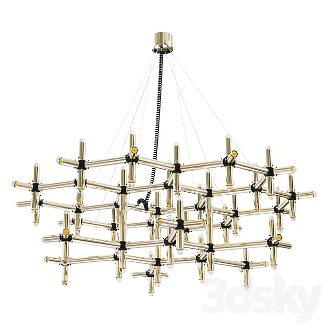 Chandelier vintage Robert Haussmann ceiling lamp 3DModel