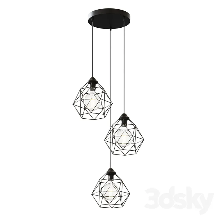Chandelier VITALUCE Tara black trio 3xE27 max. 40W # 80397048 3D Model Free
