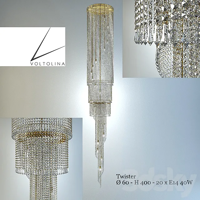 Chandelier Voltolina Twister 3D Model