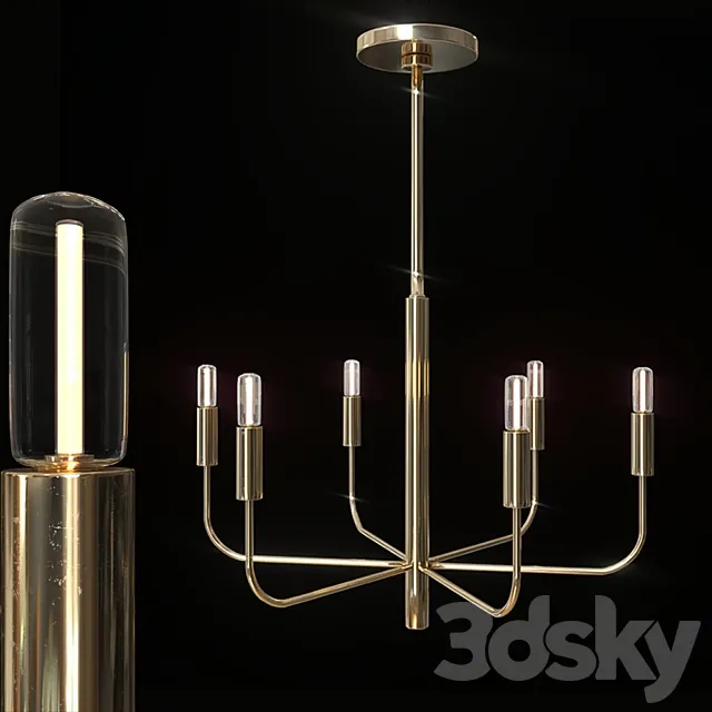 Chandelier "Warwick" gold _ silver 3DModel