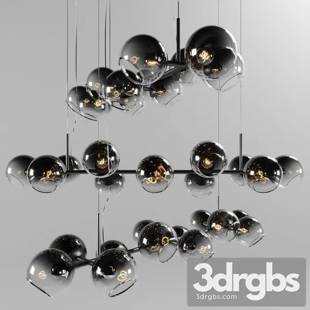 Chandelier West Elm Staggered Glass Chandelier Light 3D Model Free