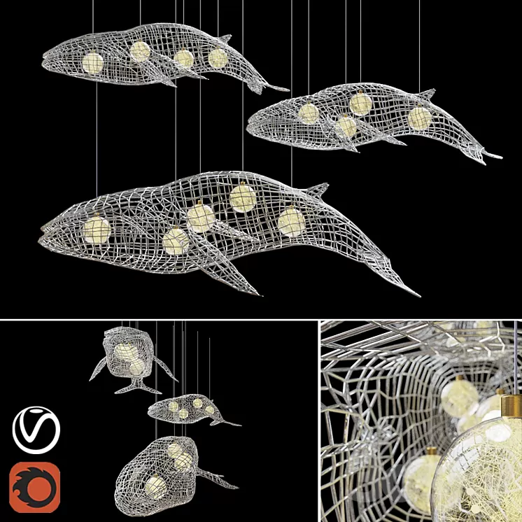 Chandelier "Whales" 3D Model