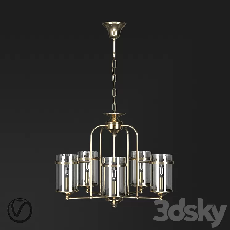 Chandelier with 5 lamps by Terandpet 3D Model