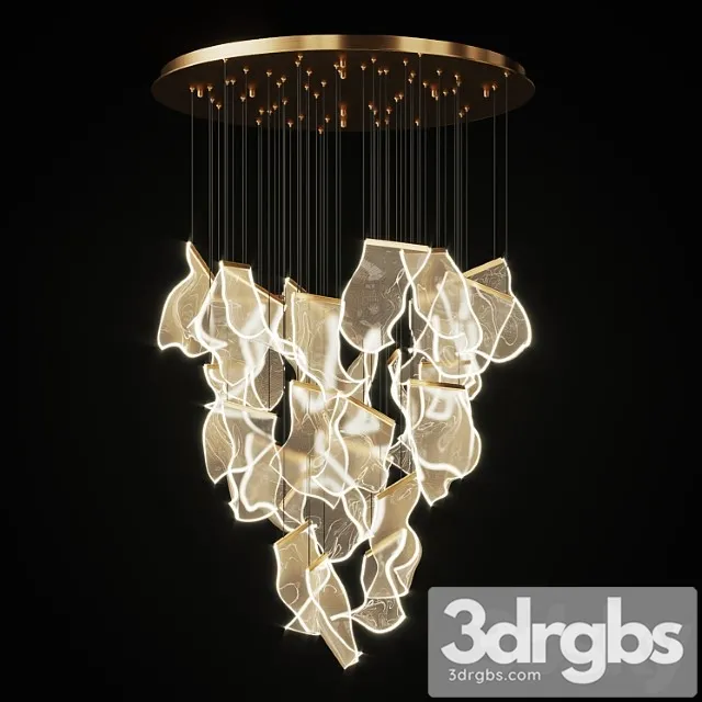 Chandelier with curved acrylic plates miran 28 3D Model Free