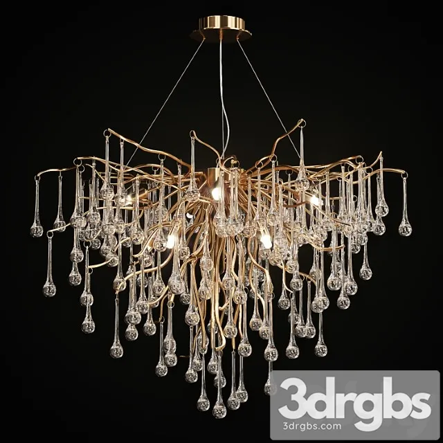 Chandelier with drop shaped pendants marian lampatron 3D Model Free