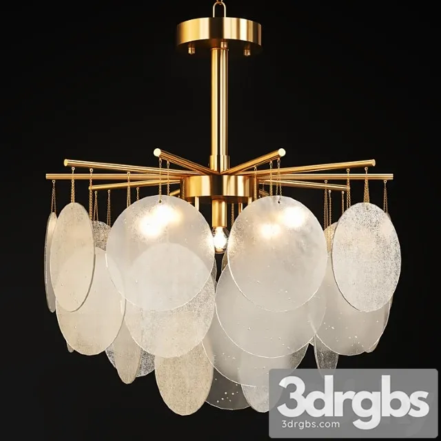 Chandelier with hanging glass plates frost b 3D Model Free