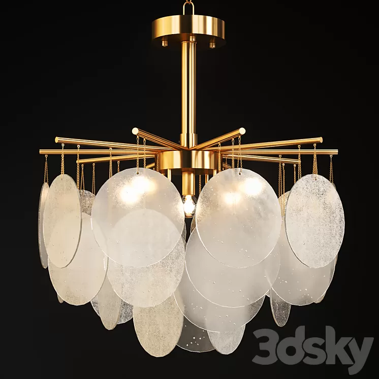 Chandelier with hanging glass plates FROST B 3D Model