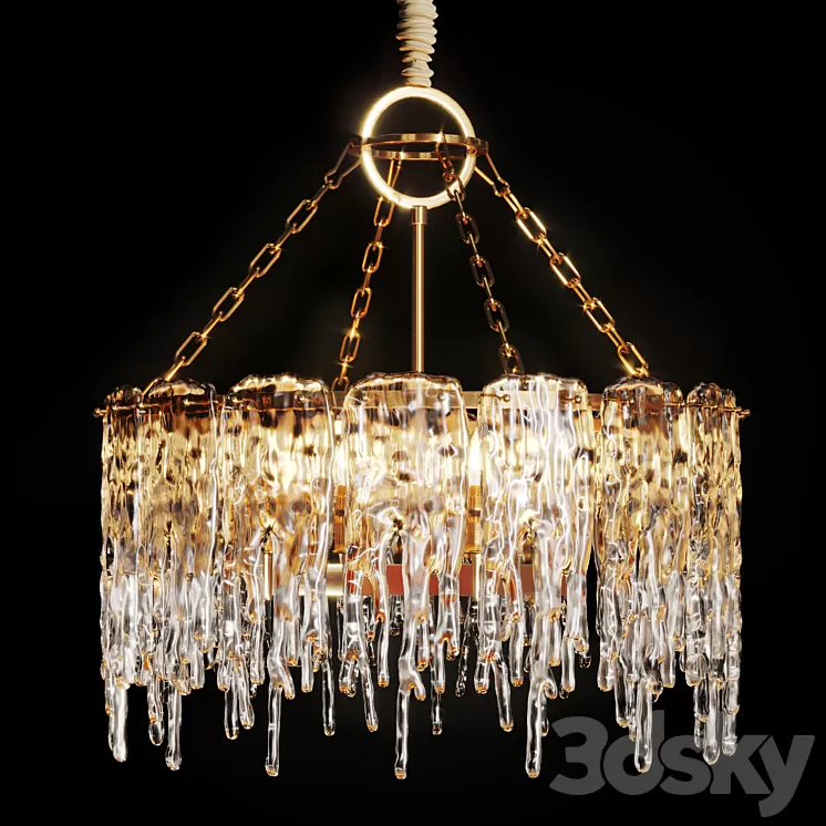 Chandelier with ice plates SPRING Ø60 3D Model