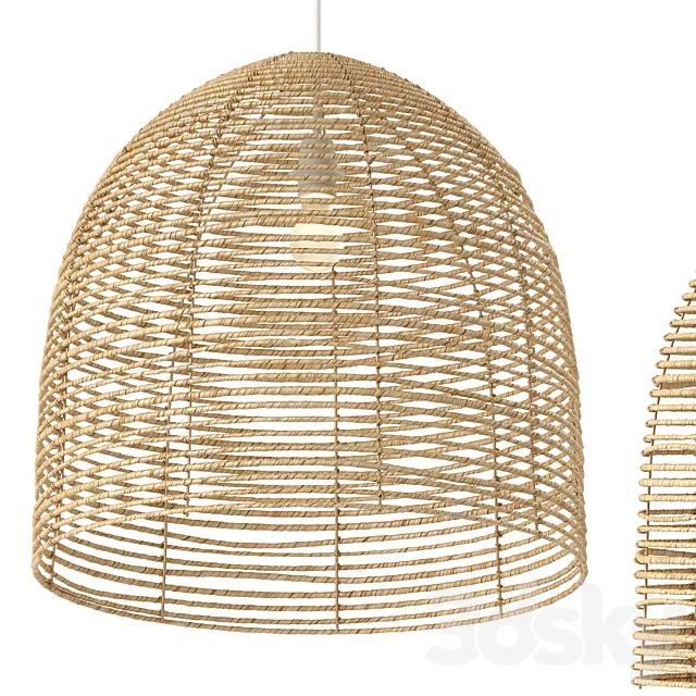 Chandelier with wicker lampshade Beehive 3D Model