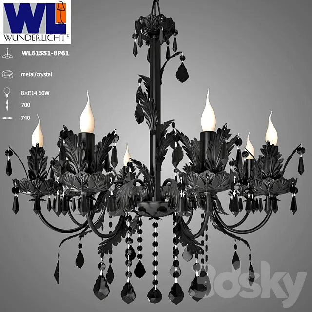 Chandelier Wunderlisht WL61551-8P61 3D Model