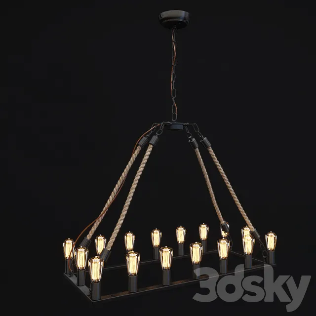 chandelier Zuo Modern Contemporary Inc. Gallite Ceiling Lamp Twine 3D Model