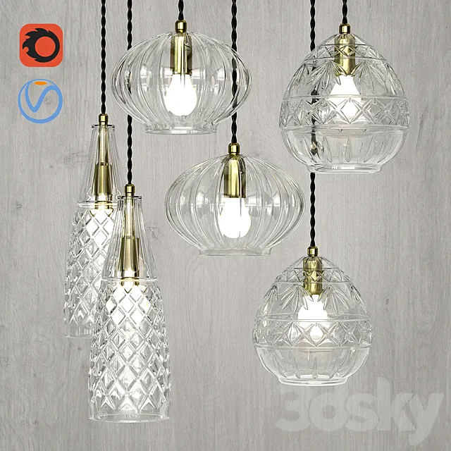 Chandeliers CRYSTAL Goblet. CRYSTAL Pithos. Urchin 3DModel